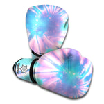 Teal And Pink Tie Dye Print Boxing Gloves