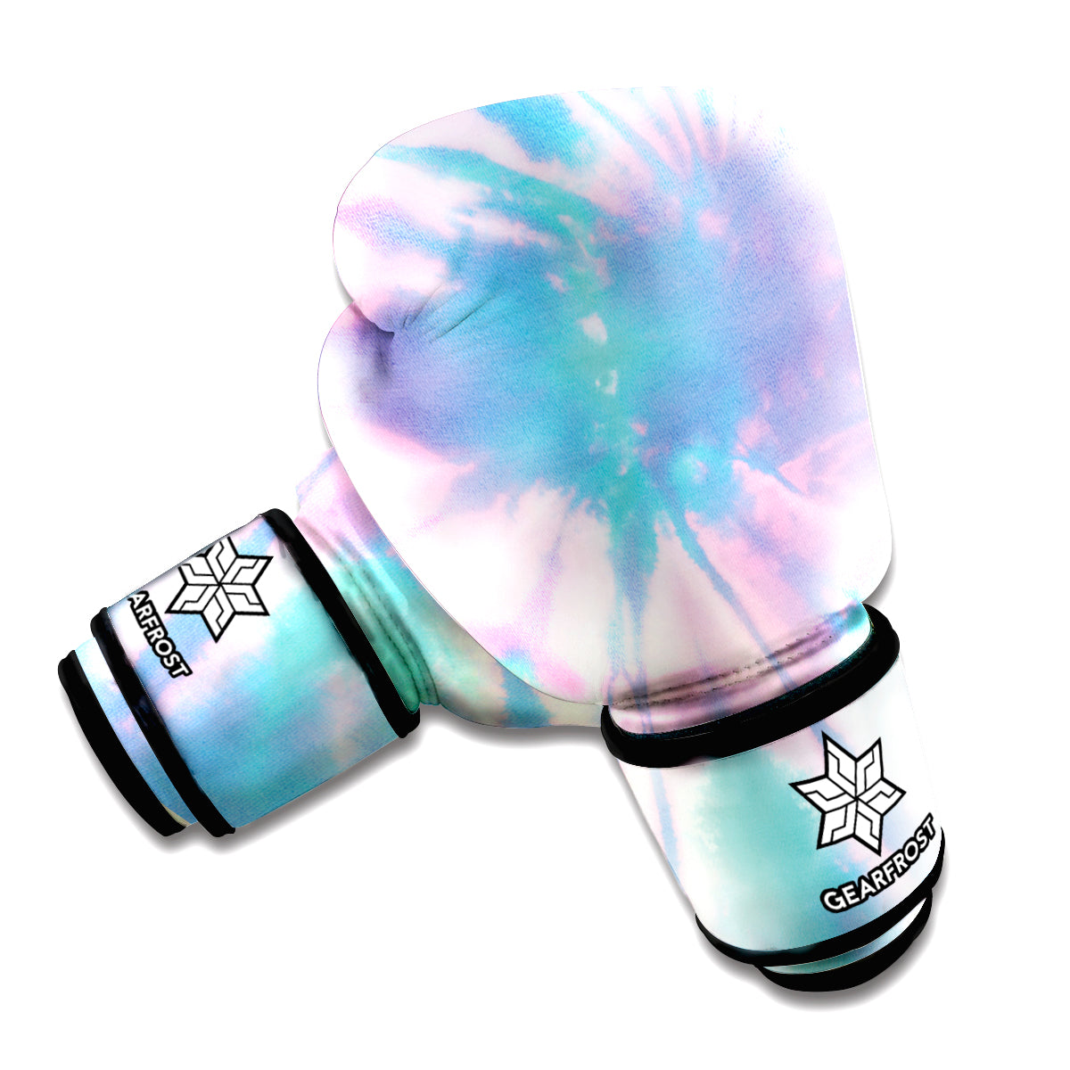 Teal And Pink Tie Dye Print Boxing Gloves