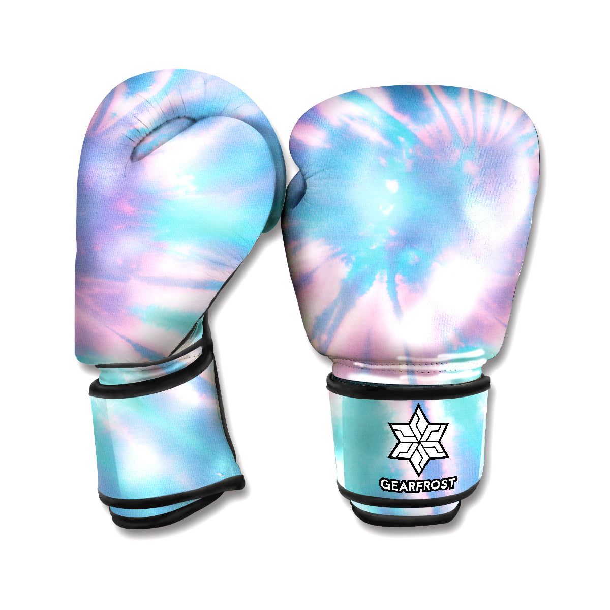 Teal And Pink Tie Dye Print Boxing Gloves