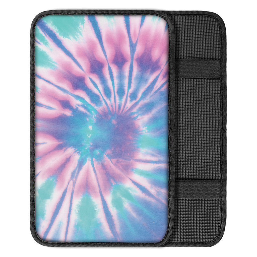 Teal And Pink Tie Dye Print Car Center Console Cover