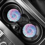 Teal And Pink Tie Dye Print Car Coasters