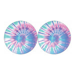 Teal And Pink Tie Dye Print Car Coasters