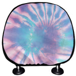Teal And Pink Tie Dye Print Car Headrest Covers