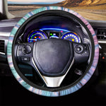 Teal And Pink Tie Dye Print Car Steering Wheel Cover