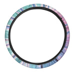 Teal And Pink Tie Dye Print Car Steering Wheel Cover