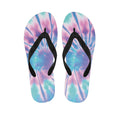 Teal And Pink Tie Dye Print Flip Flops