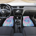 Teal And Pink Tie Dye Print Front and Back Car Floor Mats