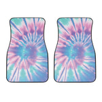 Teal And Pink Tie Dye Print Front Car Floor Mats