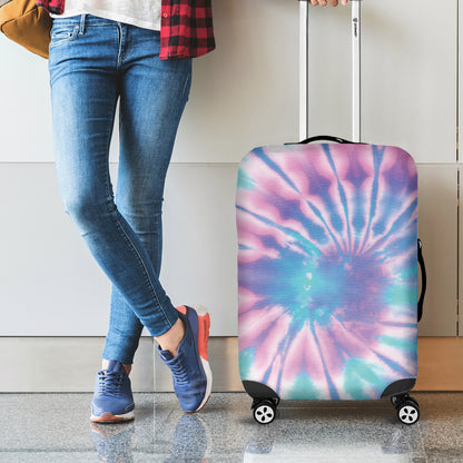 Teal And Pink Tie Dye Print Luggage Cover
