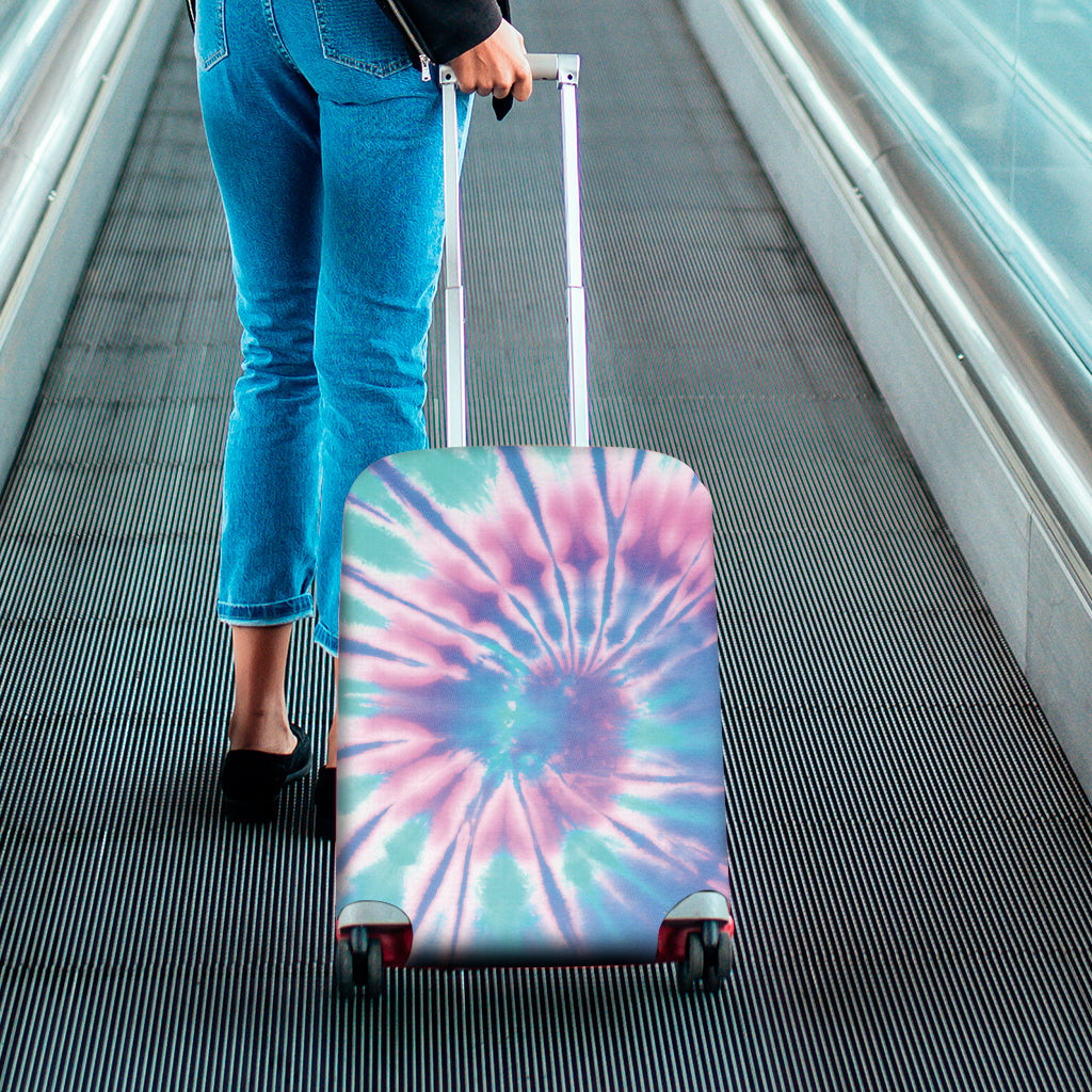 Teal And Pink Tie Dye Print Luggage Cover