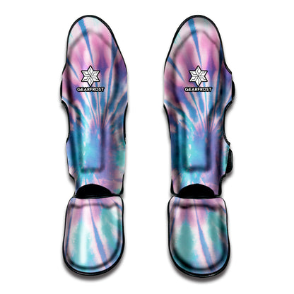 Teal And Pink Tie Dye Print Muay Thai Shin Guard