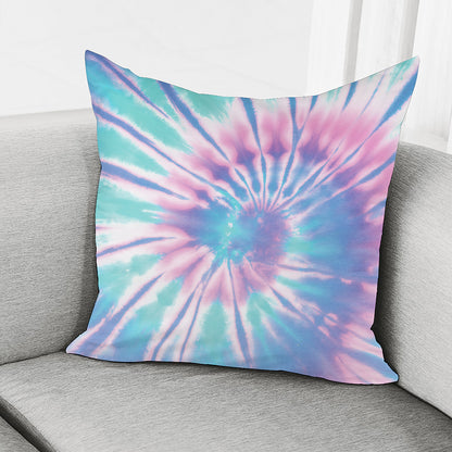 Teal And Pink Tie Dye Print Pillow Cover