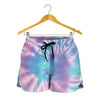 Teal And Pink Tie Dye Print Women's Shorts