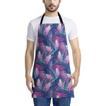 Teal And Pink Tropical Floral Print Apron