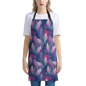 Teal And Pink Tropical Floral Print Apron