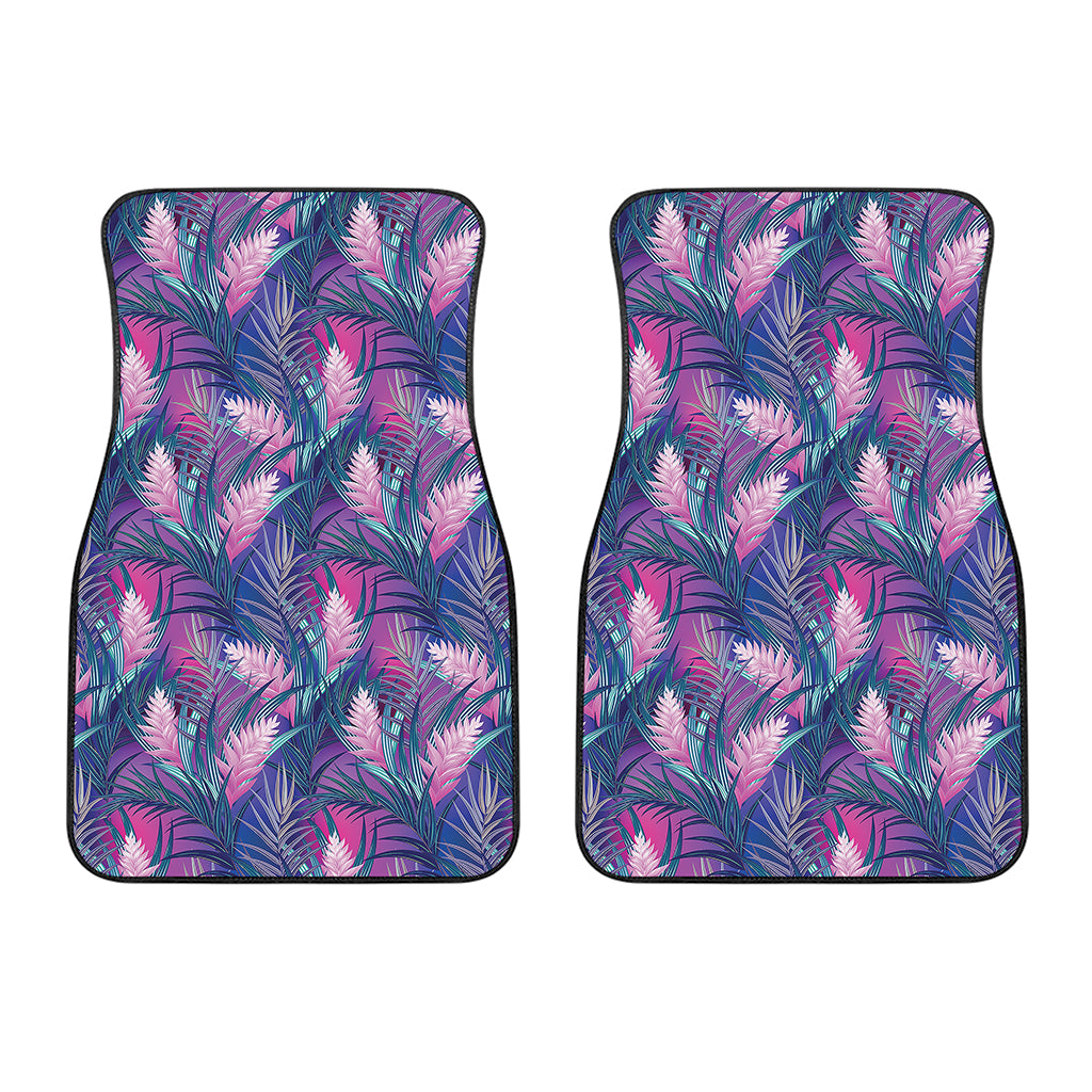 Teal And Pink Tropical Floral Print Front Car Floor Mats