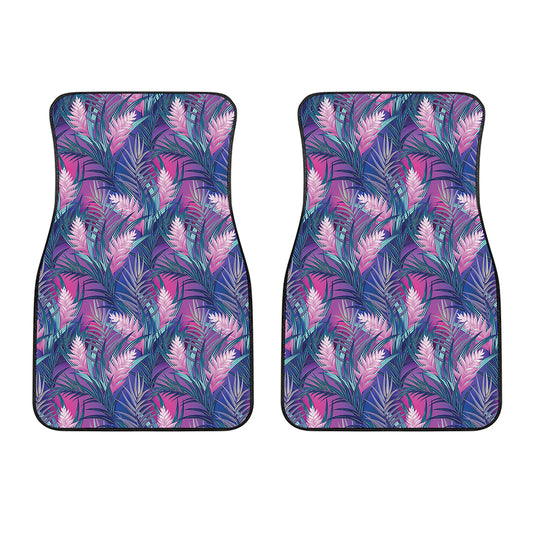 Teal And Pink Tropical Floral Print Front Car Floor Mats