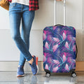Teal And Pink Tropical Floral Print Luggage Cover
