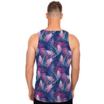 Teal And Pink Tropical Floral Print Men's Tank Top