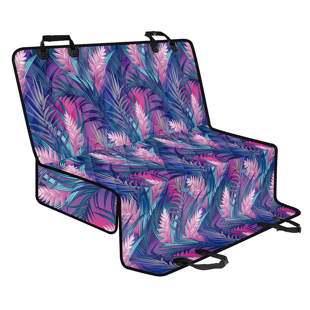 Teal And Pink Tropical Floral Print Pet Car Back Seat Cover