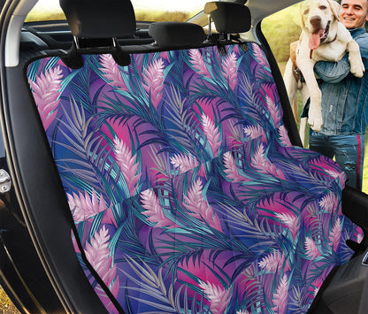 Teal And Pink Tropical Floral Print Pet Car Back Seat Cover