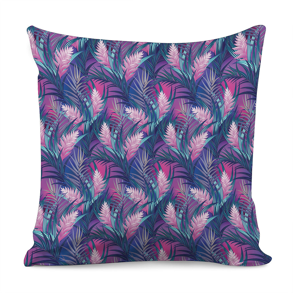 Teal And Pink Tropical Floral Print Pillow Cover