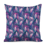 Teal And Pink Tropical Floral Print Pillow Cover