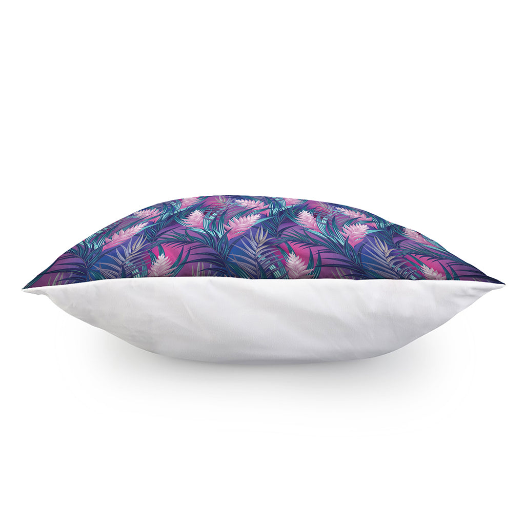 Teal And Pink Tropical Floral Print Pillow Cover