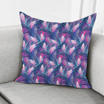 Teal And Pink Tropical Floral Print Pillow Cover