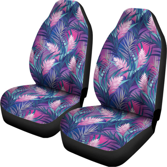 Teal And Pink Tropical Floral Print Universal Fit Car Seat Covers