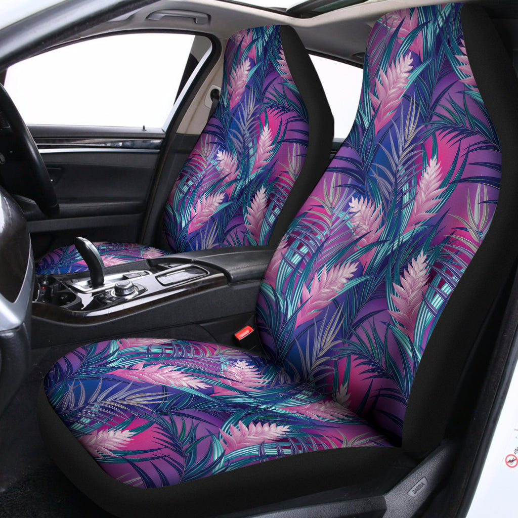 Teal And Pink Tropical Floral Print Universal Fit Car Seat Covers