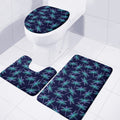 Teal And Purple Dragonfly Pattern Print 3 Piece Bath Mat Set