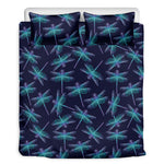 Teal And Purple Dragonfly Pattern Print Duvet Cover Bedding Set