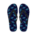 Teal And Purple Dragonfly Pattern Print Flip Flops
