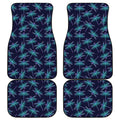 Teal And Purple Dragonfly Pattern Print Front and Back Car Floor Mats