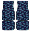 Teal And Purple Dragonfly Pattern Print Front and Back Car Floor Mats