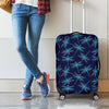 Teal And Purple Dragonfly Pattern Print Luggage Cover