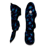Teal And Purple Dragonfly Pattern Print Muay Thai Shin Guard