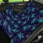 Teal And Purple Dragonfly Pattern Print Pet Car Back Seat Cover