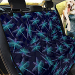 Teal And Purple Dragonfly Pattern Print Pet Car Back Seat Cover