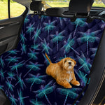 Teal And Purple Dragonfly Pattern Print Pet Car Back Seat Cover