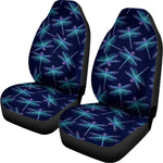 Teal And Purple Dragonfly Pattern Print Universal Fit Car Seat Covers