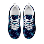 Teal And Purple Dragonfly Pattern Print White Sneakers