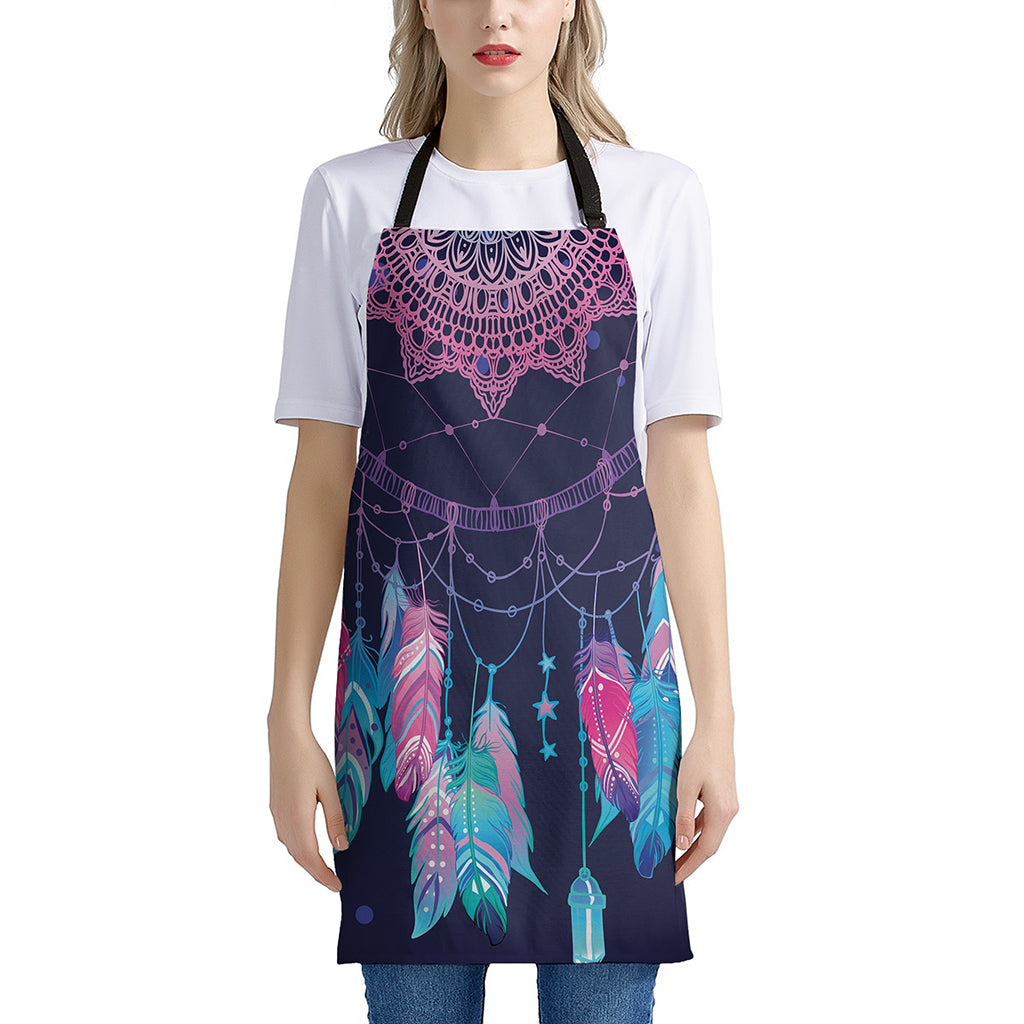 Teal And Purple Dream Catcher Print Apron