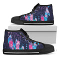 Teal And Purple Dream Catcher Print Black High Top Sneakers