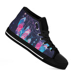 Teal And Purple Dream Catcher Print Black High Top Shoes