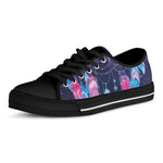 Teal And Purple Dream Catcher Print Black Low Top Shoes 
