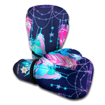 Teal And Purple Dream Catcher Print Boxing Gloves