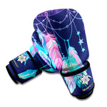 Teal And Purple Dream Catcher Print Boxing Gloves