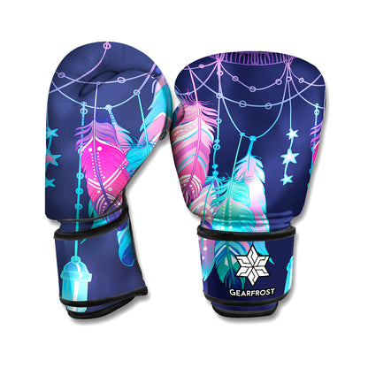 Teal And Purple Dream Catcher Print Boxing Gloves
